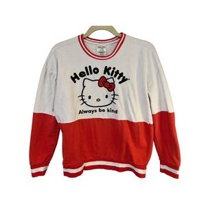 Hello Kitty Sweatshirt Womens Tagged XXS Red White Oversized May Fit XS Small